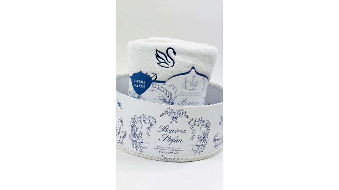 Set Prima Băiță cu nasii dupa botez Swan Lake Ritual Blând al apei pentru Băieți 4